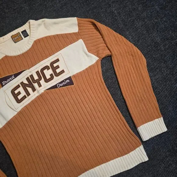Vintage y2k Enyce brown and cream knit sweater - Picture 3 of 4